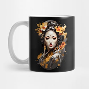 Japanese Geisha Oriental art retro vintage floral design Mug